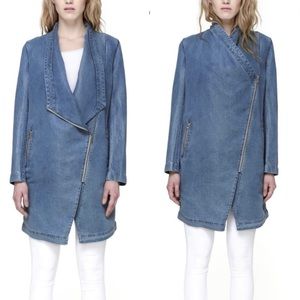 Soia & Kyo “Stefie” Chambray Draped Denim Jacket - Small